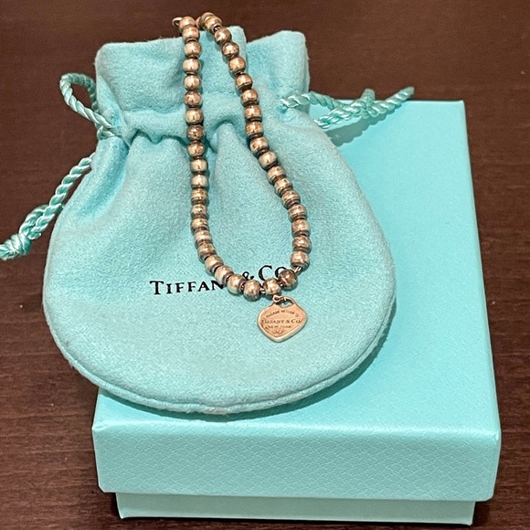 Sold!!Tiffany & Co. Heart Tag Silver Bracelet - Picture 1 of 6